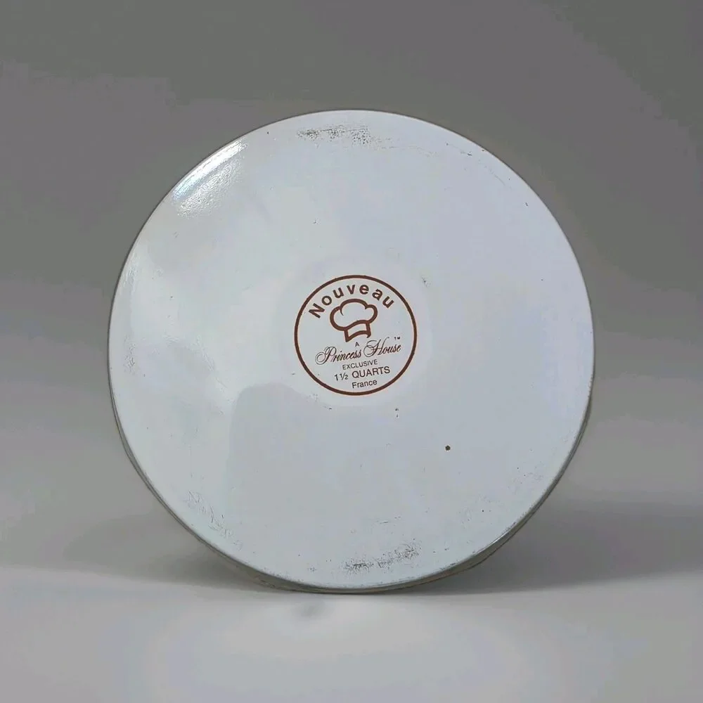 Vintage Princess House Nouveau White Ceramic 1.5 Qt Saucepan Pot Only France